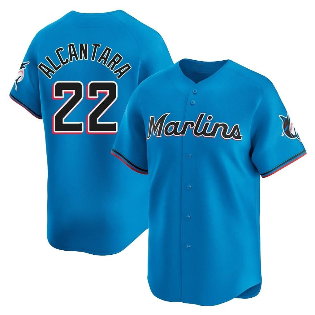Friene M.Marlins #22 Sandy Alcantara Player Blue Home Limited Stitched Jerseys