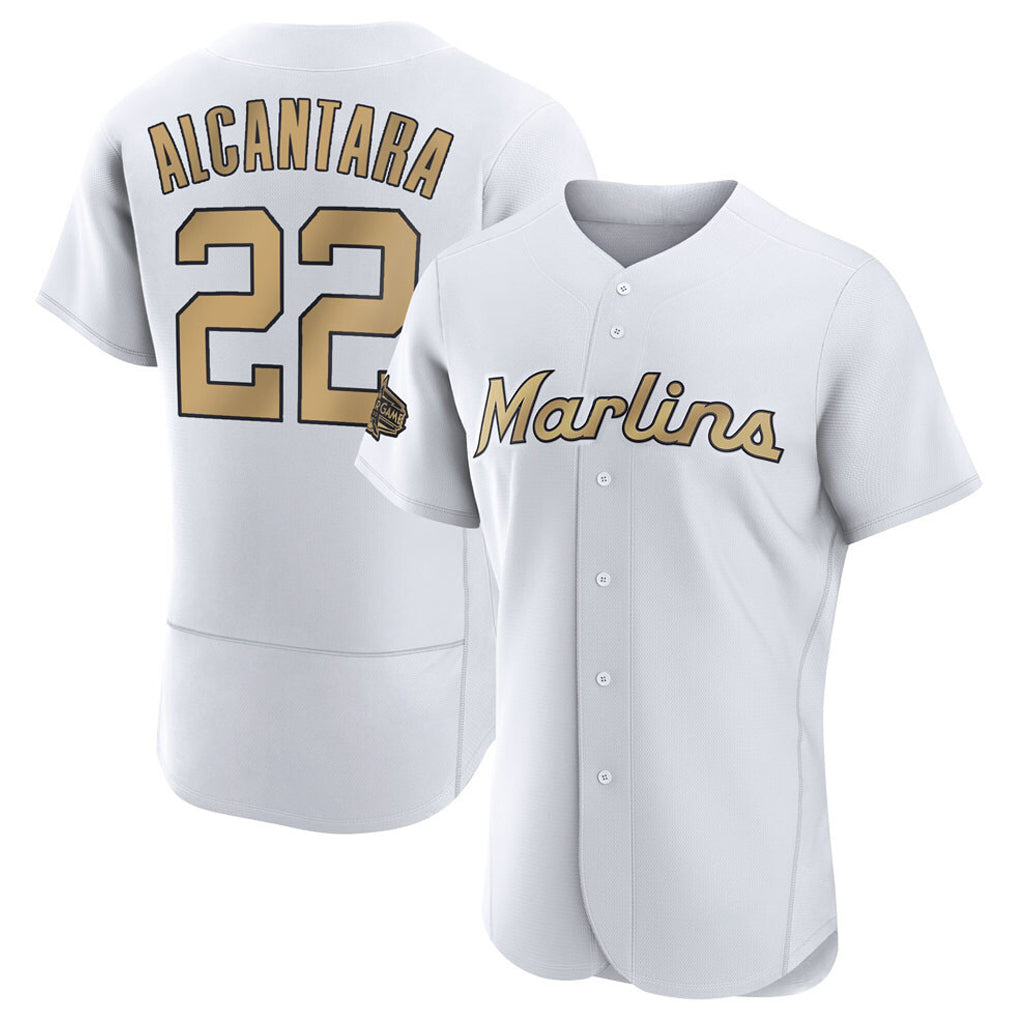 Friene M.Marlins #22 Sandy Alcantara Player Gold  Home Limited Elite Stitched Jerseys