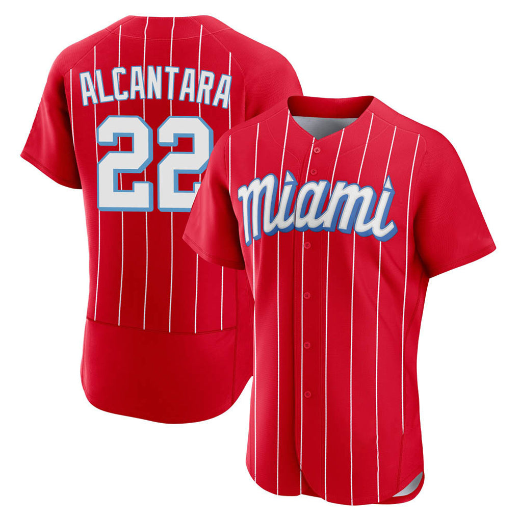 Friene M.Marlins #22 Sandy Alcantara Player Red City Connect Home Limited Elite Stitched Jerseys