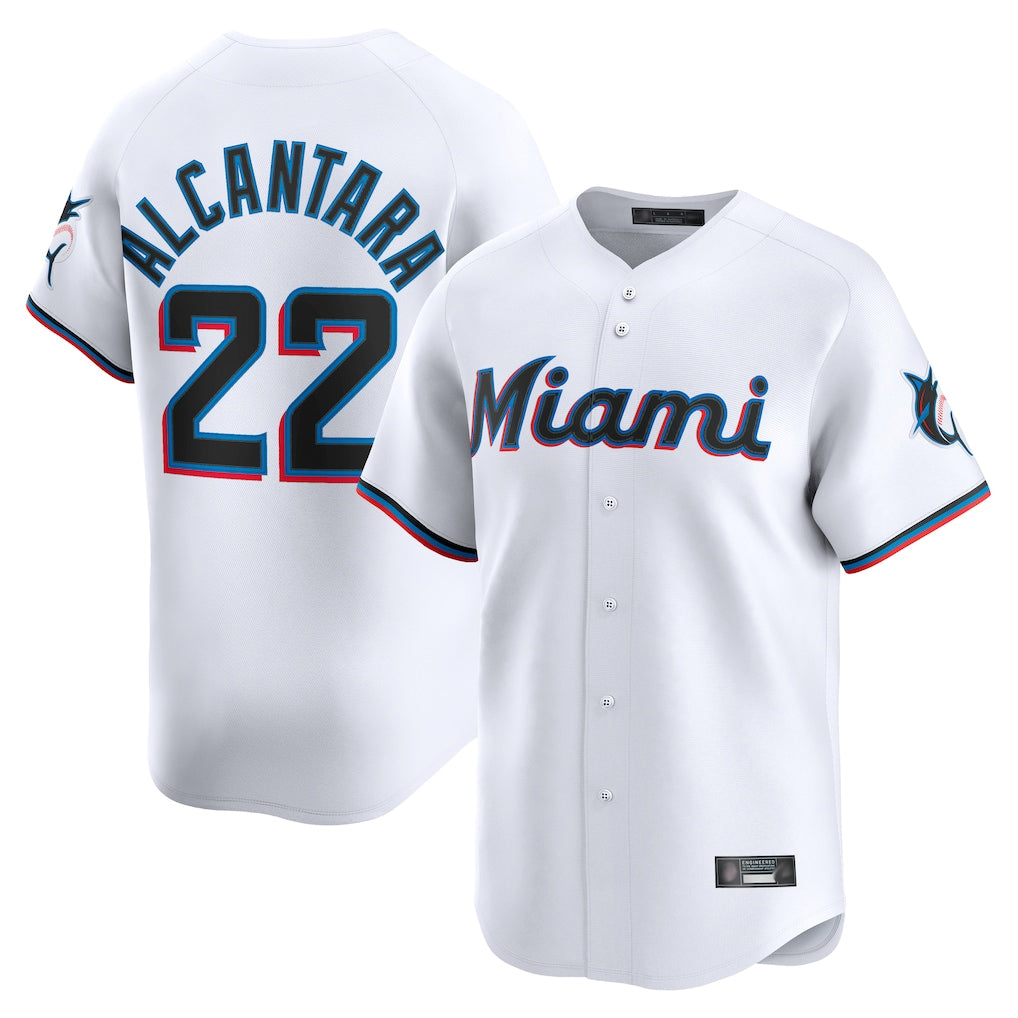 Friene M.Marlins #22 Sandy Alcantara Player White  Home Limited Stitched Jerseys