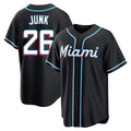 Friene M.Marlins #26 Janson Junk Player Black Fashion Out Home Game Stitched Jerseys