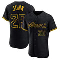 Friene M.Marlins #26 Janson Junk Player Black Snake Skin City Home Limited Elite Stitched Jerseys