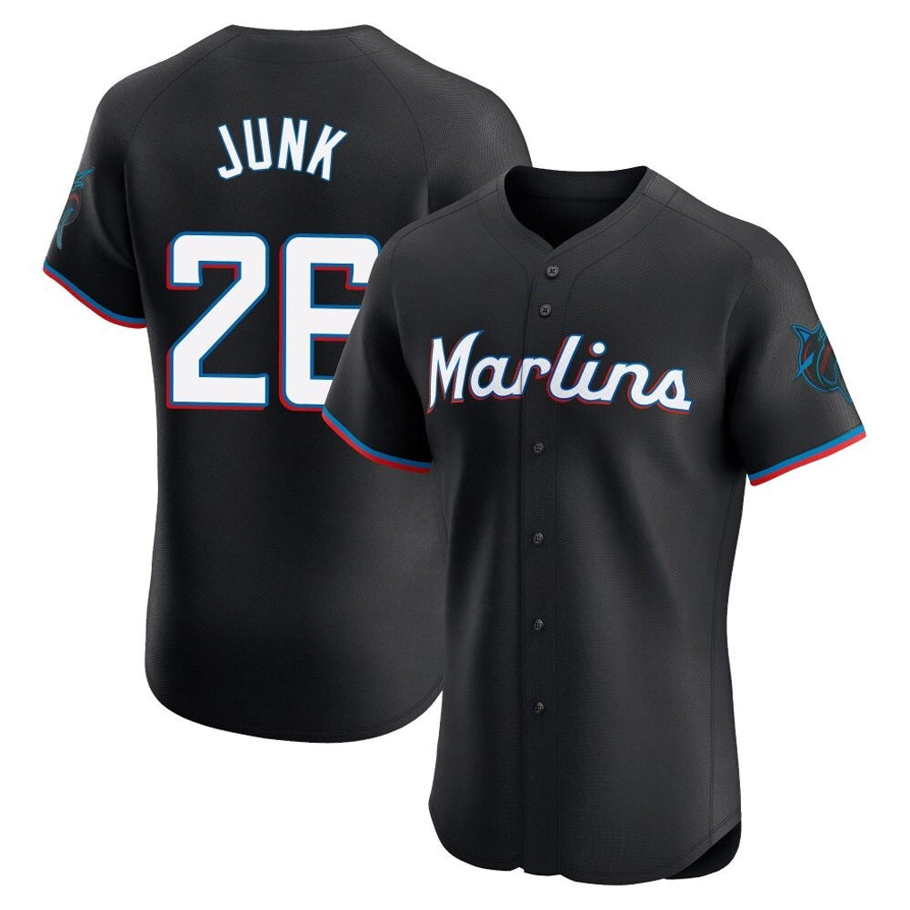 Friene M.Marlins #26 Janson Junk Player Black Vapor Home Limited Elite Stitched Jerseys