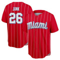 Friene M.Marlins #26 Janson Junk Player Red City Connect Home Game Stitched Jerseys