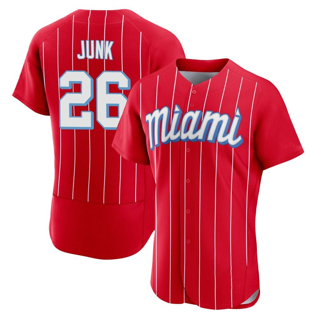 Friene M.Marlins #26 Janson Junk Player Red City Connect Home Limited Elite Stitched Jerseys