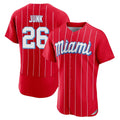 Friene M.Marlins #26 Janson Junk Player Red City Connect Home Limited Elite Stitched Jerseys