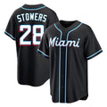 Friene M.Marlins #28 Kyle Stowers Player Black Fashion Out Home Game Stitched Jerseys