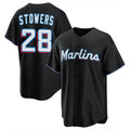 Friene M.Marlins #28 Kyle Stowers Player Black  Home Game Stitched Jerseys