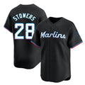 Friene M.Marlins #28 Kyle Stowers Player Black  Home Limited Stitched Jerseys