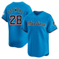 Friene M.Marlins #28 Kyle Stowers Player Blue Home Limited Stitched Jerseys
