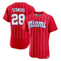 Friene M.Marlins #28 Kyle Stowers Player Red City Connect Home Limited Elite Stitched Jerseys
