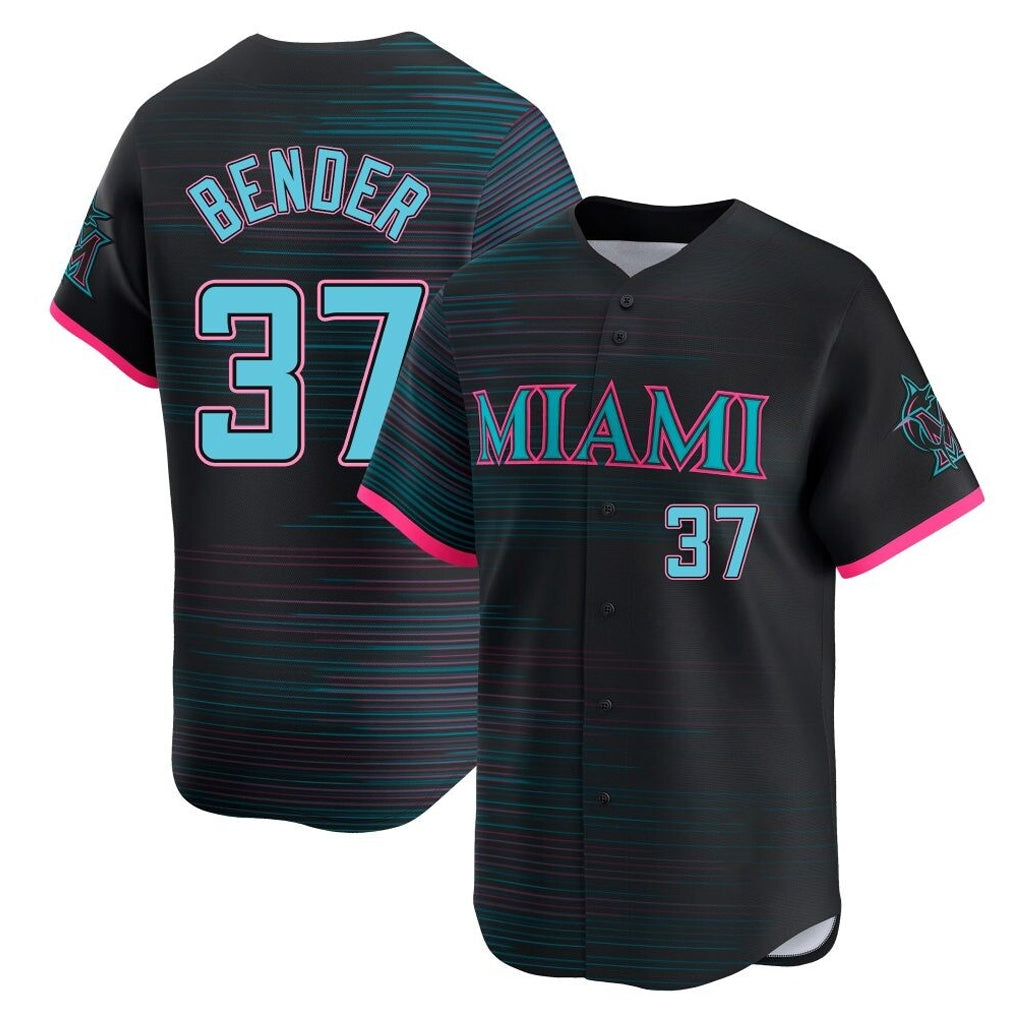 Friene M.Marlins #37 Anthony Bender Player Black City Connect Home Limited Stitched Jerseys