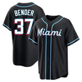 Friene M.Marlins #37 Anthony Bender Player Black Fashion Out Home Game Stitched Jerseys