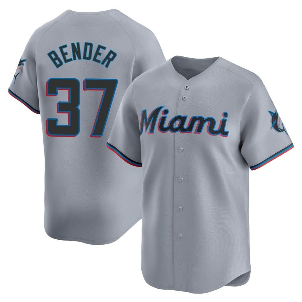 Friene M.Marlins #37 Anthony Bender Player Gray Home Limited Stitched Jerseys