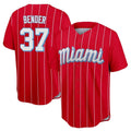 Friene M.Marlins #37 Anthony Bender Player Red City Connect Home Game Stitched Jerseys