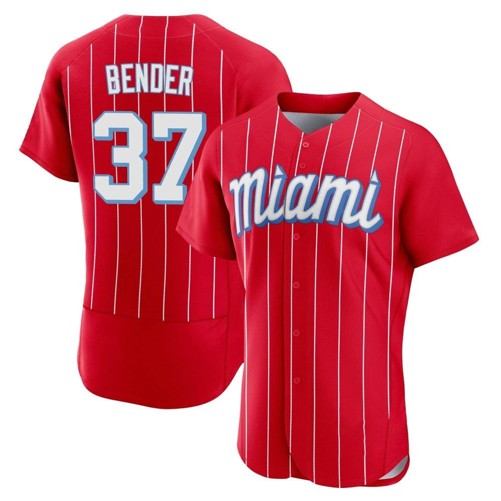 Friene M.Marlins #37 Anthony Bender Player Red City Connect Home Limited Elite Stitched Jerseys