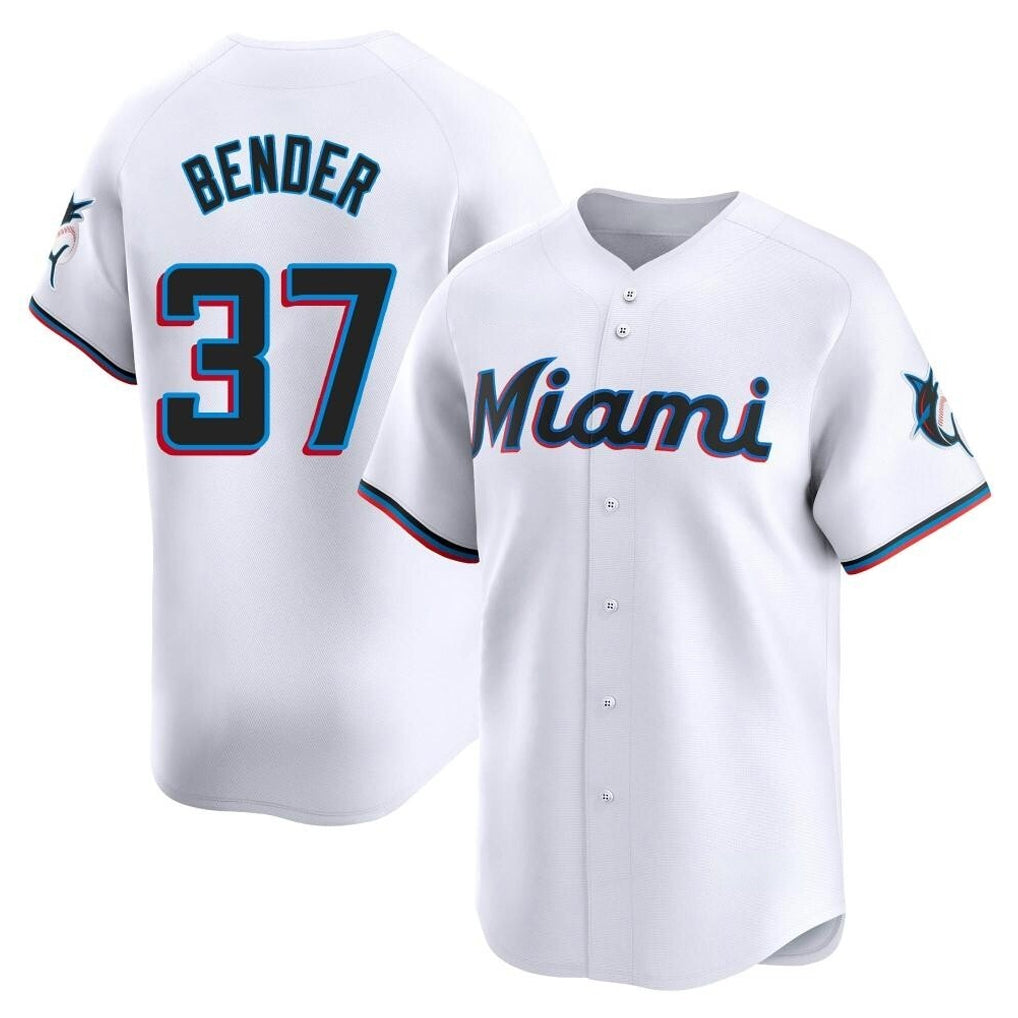 Friene M.Marlins #37 Anthony Bender Player White  Home Limited Stitched Jerseys