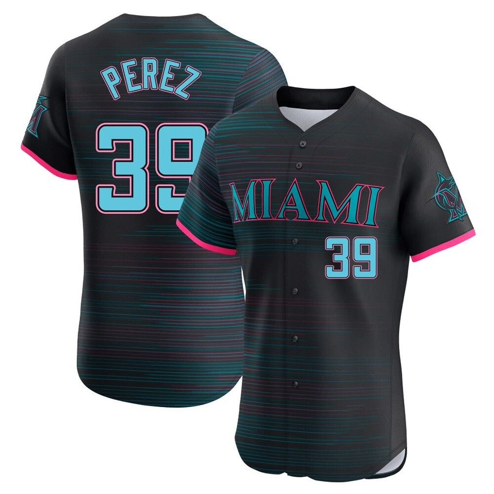 Friene M.Marlins #39 Eury Perez Player Black City Connect Home Limited Stitched Jerseys