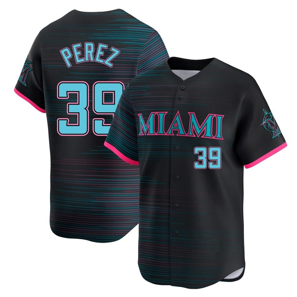Friene M.Marlins #39 Eury Perez Player Black City Connect Home Limited Stitched Jerseys