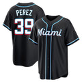 Friene M.Marlins #39 Eury Perez Player Black Fashion Out Home Game Stitched Jerseys