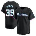 Friene M.Marlins #39 Eury Perez Player Black  Home Limited Stitched Jerseys