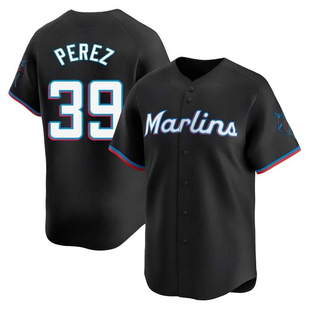 Friene M.Marlins #39 Eury Perez Player Black  Home Limited Stitched Jerseys