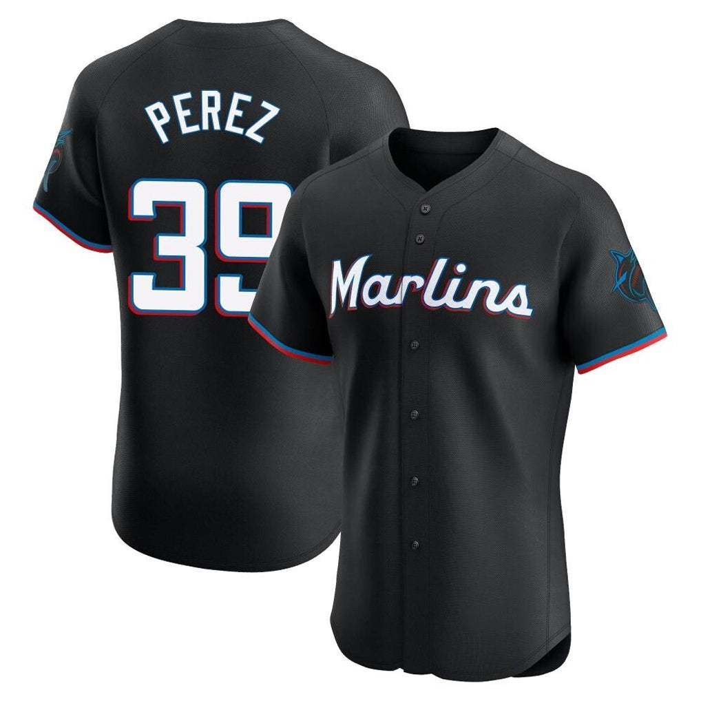 Friene M.Marlins #39 Eury Perez Player Black Vapor Home Limited Elite Stitched Jerseys