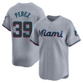 Friene M.Marlins #39 Eury Perez Player Gray Home Limited Stitched Jerseys