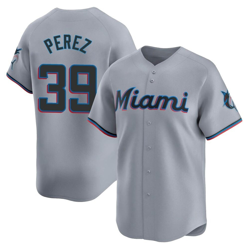 Friene M.Marlins #39 Eury Perez Player Gray Home Limited Stitched Jerseys