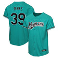 Friene M.Marlins #39 Eury Perez Player Teal Home Game Stitched Jerseys
