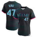 Friene M.Marlins #47 John King Player Black City Connect Home Limited Elite Stitched Jerseys