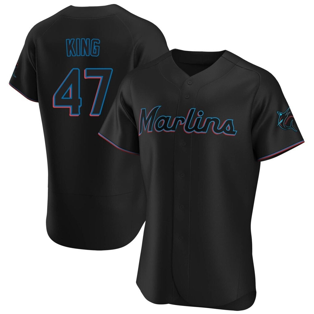 Friene M.Marlins #47 John King Player Black Home Limited Elite Stitched Jerseys