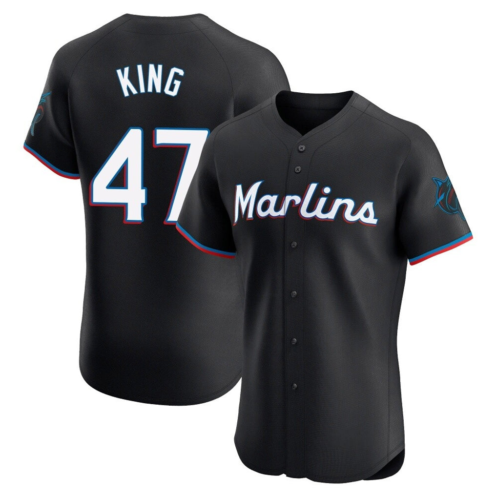 Friene M.Marlins #47 John King Player Black Vapor Home Limited Elite Stitched Jerseys