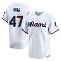 Friene M.Marlins #47 John King Player White  Home Limited Stitched Jerseys