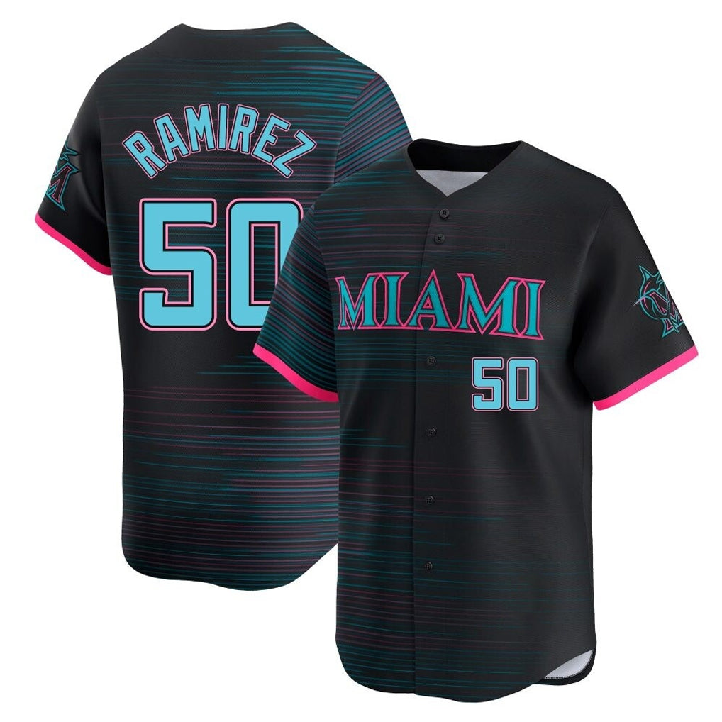 Friene M.Marlins #50 Agustin Ramirez Player Black City Connect Home Limited Stitched Jerseys