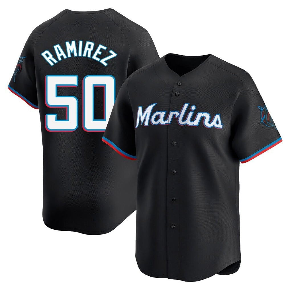 Friene M.Marlins #50 Agustin Ramirez Player Black  Home Limited Stitched Jerseys