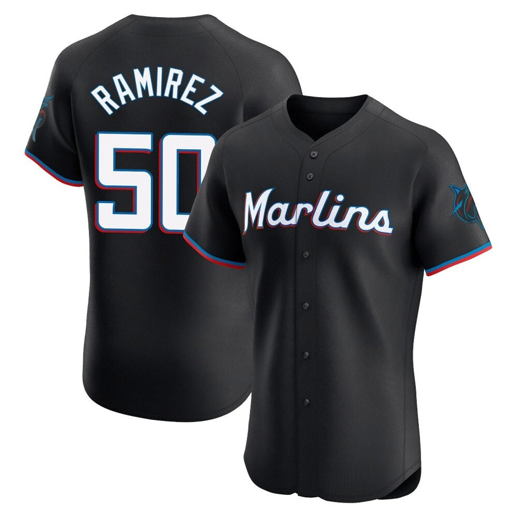 Friene M.Marlins #50 Agustin Ramirez Player Black Vapor Home Limited Elite Stitched Jerseys