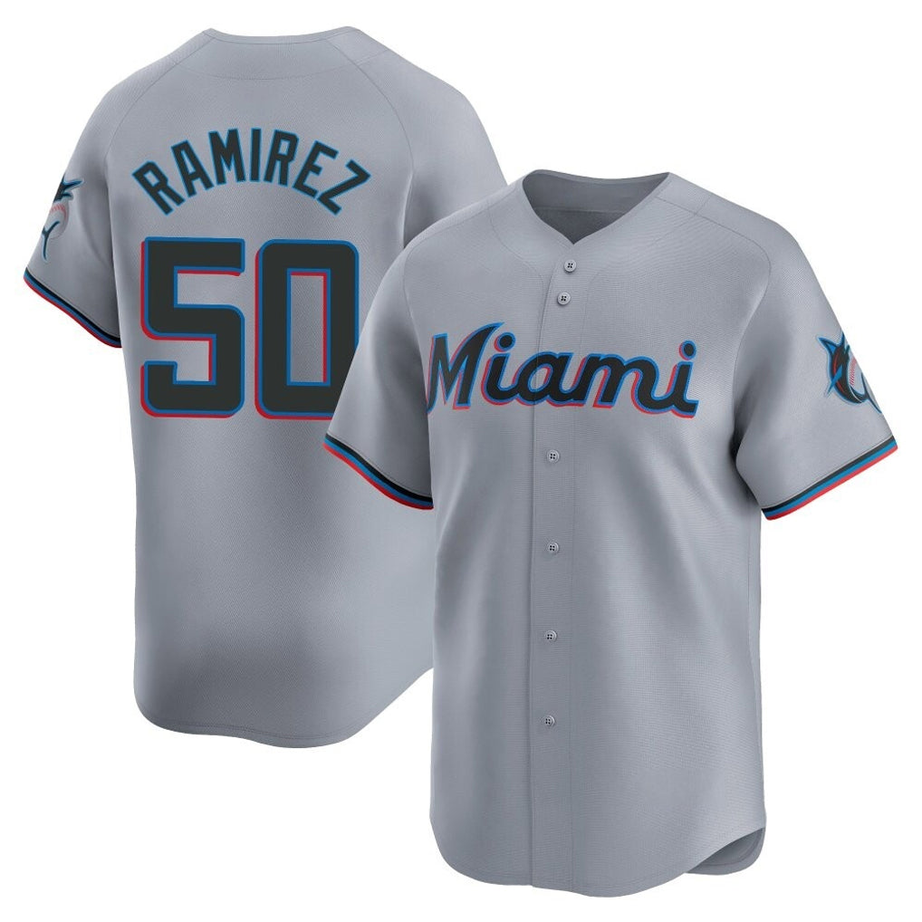 Friene M.Marlins #50 Agustin Ramirez Player Gray Home Limited Stitched Jerseys