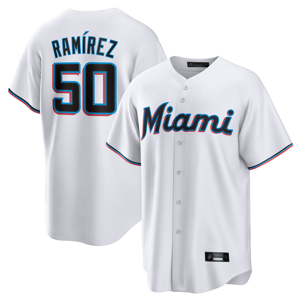 Friene M.Marlins #50 Agustin Ramirez Player White  Home Game Stitched Jerseys