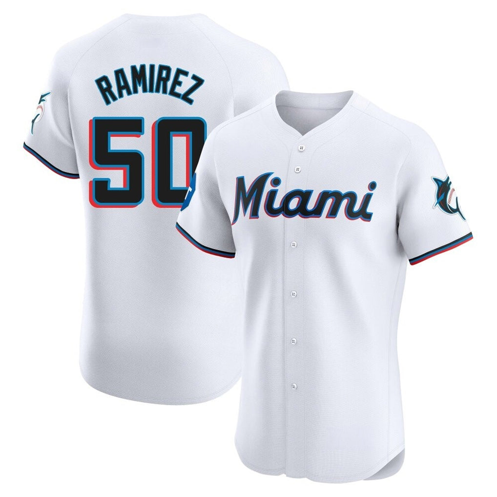Friene M.Marlins #50 Agustin Ramirez Player White  Home Limited Elite Stitched Jerseys