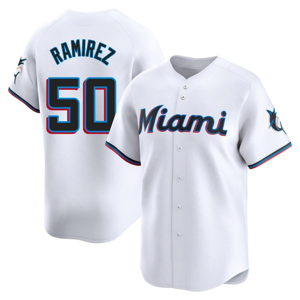 Friene M.Marlins #50 Agustin Ramirez Player White  Home Limited Stitched Jerseys