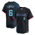 Friene M.Marlins #6 Otto Lopez Player Black City Connect Home Limited Stitched Jerseys