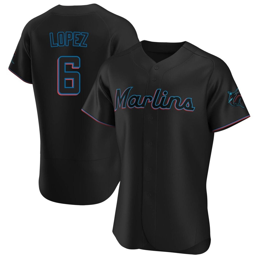 Friene M.Marlins #6 Otto Lopez Player Black Home Limited Elite Stitched Jerseys