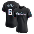 Friene M.Marlins #6 Otto Lopez Player Black Vapor Home Limited Elite Stitched Jerseys