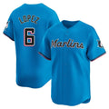 Friene M.Marlins #6 Otto Lopez Player Blue Home Limited Stitched Jerseys