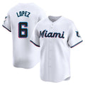 Friene M.Marlins #6 Otto Lopez Player White  Home Limited Stitched Jerseys