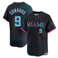Friene M.Marlins #9 Xavier Edwards Player Black City Connect Home Limited Stitched Jerseys