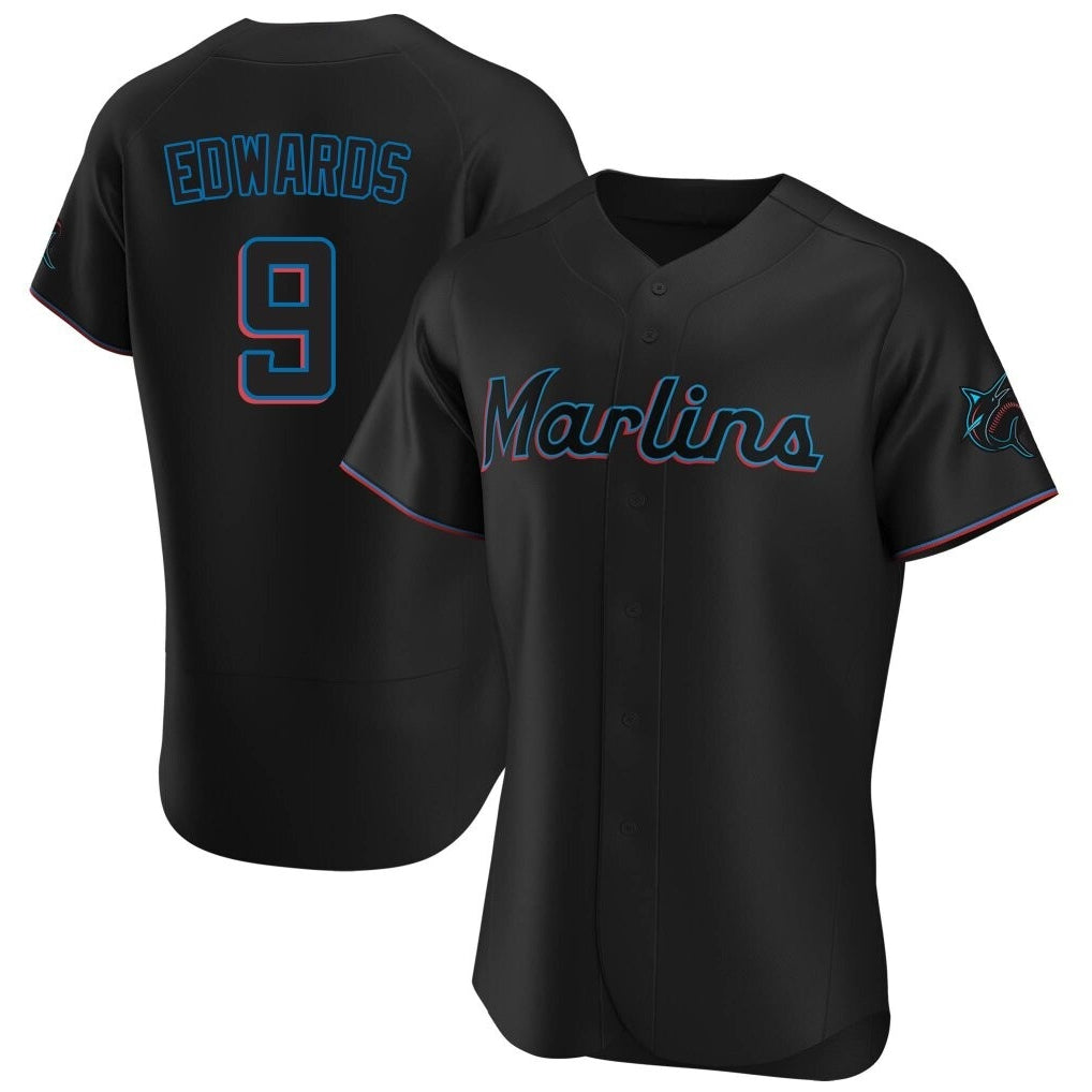 Friene M.Marlins #9 Xavier Edwards Player Black Home Limited Elite Stitched Jerseys
