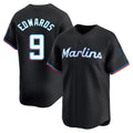 Friene M.Marlins #9 Xavier Edwards Player Black  Home Limited Stitched Jerseys