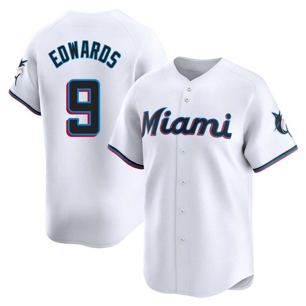 Friene M.Marlins #9 Xavier Edwards Player White  Home Limited Stitched Jerseys